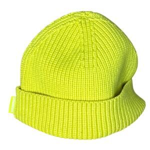 Lululemon Close Fit Wool Blend Ribbed Knit Beanie Electric Lemon Yellow SZ S/M